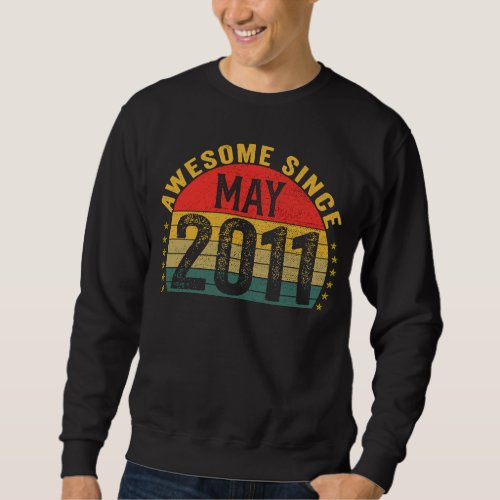 Awesome Since May 2011  12th Birthday Girls Boys Sweatshirt