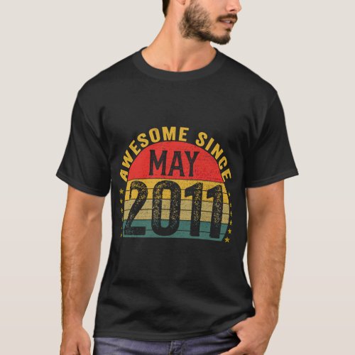 Awesome Since May 2011  12th Birthday Girls Boys  T_Shirt