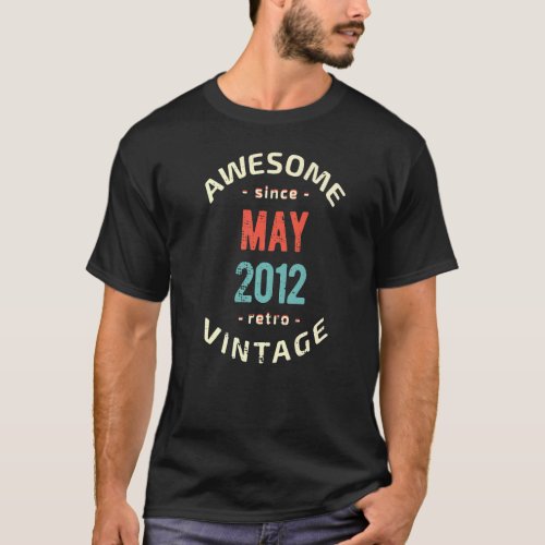 Awesome since May 2012  retro  vintage 2012 birthd T_Shirt