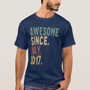 Awesome Since May 2017 4Th Birthday 4 Years Old T-Shirt
