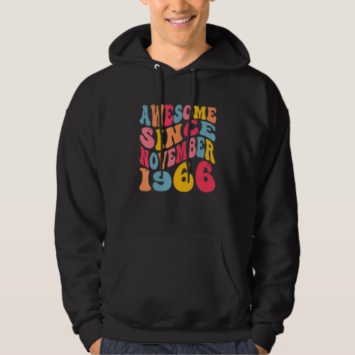 Awesome Since November 1966 56 Years Old Retro 56t Hoodie