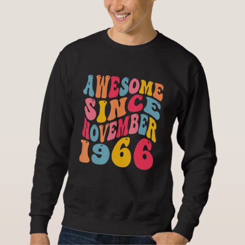 Awesome Since November 1966 56 Years Old Retro 56t Sweatshirt