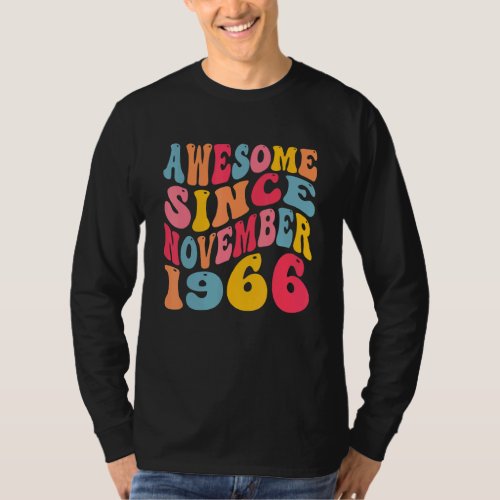 Awesome Since November 1966 56 Years Old Retro 56t T_Shirt