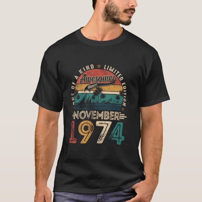 Awesome Since November 1974 51 Years Old 51st Birt T-Shirt (Front)