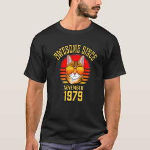 Awesome Since November 1979 43rd Birthday Cat T-Shirt