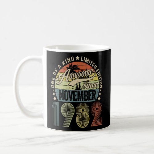 Awesome Since November 1982 40 Years Old  Retro 40 Coffee Mug