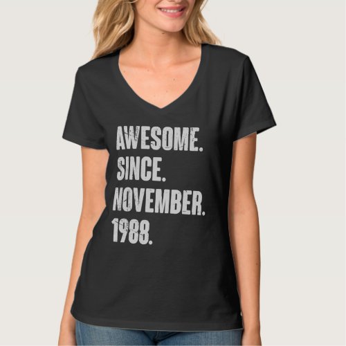Awesome Since November 1988 34 Year Old 34th Birth T_Shirt
