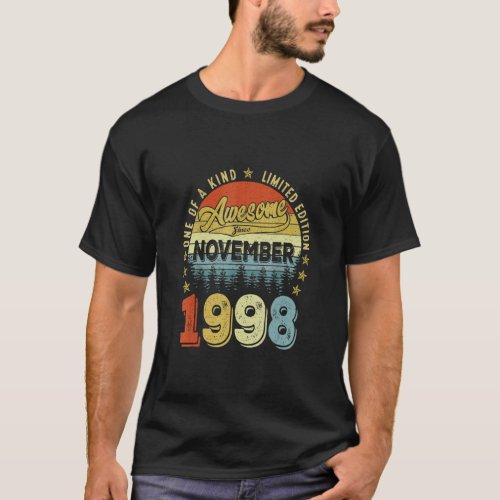 Awesome Since November 1998 24 Years Old 24th Birt T_Shirt
