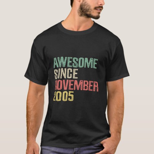 Awesome Since November 2005 14 Years Old 14Th Birt T_Shirt