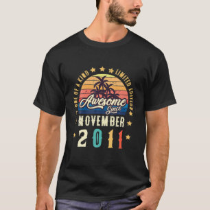 Awesome Since November 2011 Vintage 10Th Birthday T-Shirt