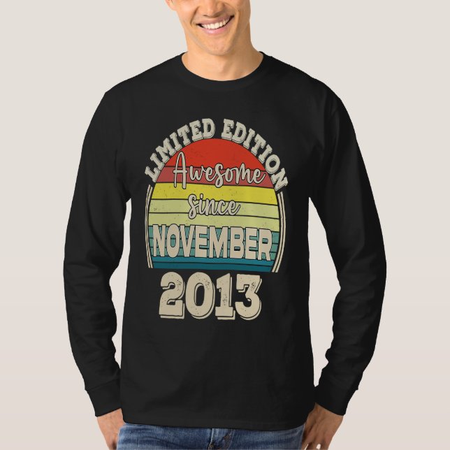 Awesome Since November 2013 Born in November Dad M T-Shirt (Front)