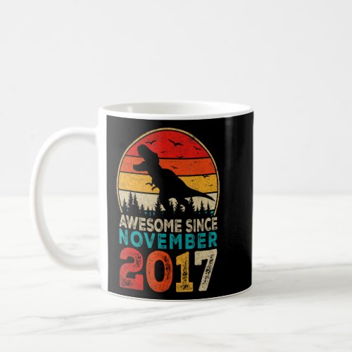 Awesome Since November 2017 5th Birthday Boy Dinos Coffee Mug