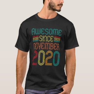 Awesome Since November 2020 2nd Birthday Retro 2 Y T-Shirt