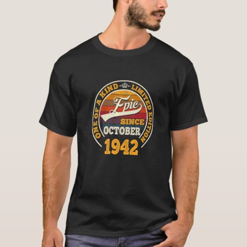 Awesome Since October 1942 80th Birthday  80 Years T_Shirt