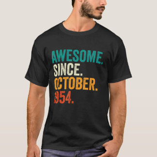 Awesome Since October 1954 68 Years Old 68th Birt T-Shirt