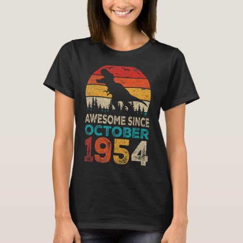 Awesome Since October 1954 68th Birthday Boy Dinos T_Shirt