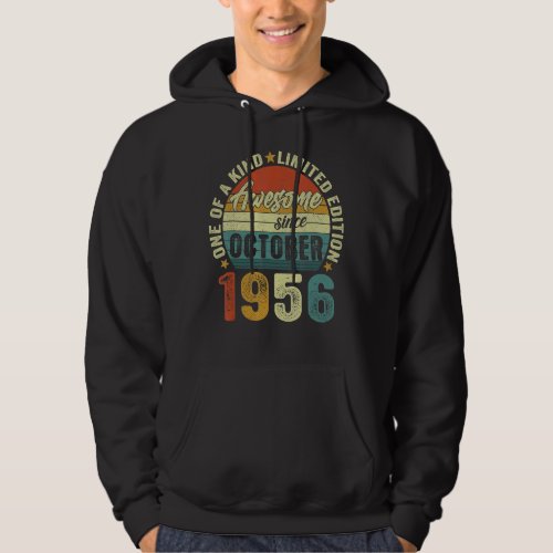 Awesome Since October 1956 66 Years Old 66th Birth Hoodie