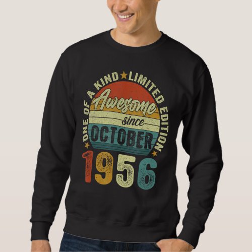 Awesome Since October 1956 66 Years Old 66th Birth Sweatshirt