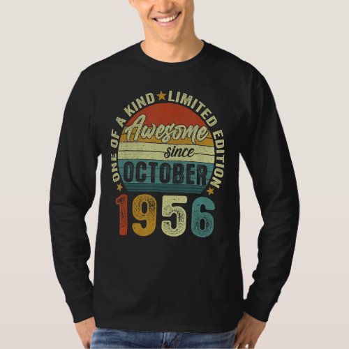 Awesome Since October 1956 66 Years Old 66th Birth T_Shirt