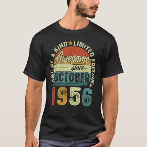 Awesome Since October 1956 66 Years Old 66th Birth T_Shirt