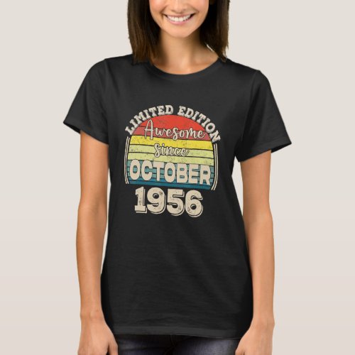 Awesome Since October 1956 Born in October Dad Mom T_Shirt