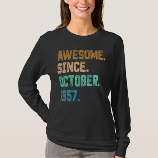 Awesome Since October 1957 Vintage 65th Birthday T-Shirt