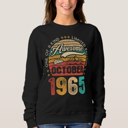 Awesome Since October 1965 57 Years Old 57th Birth Sweatshirt