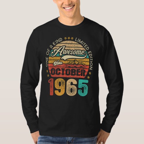 Awesome Since October 1965 57 Years Old 57th Birth T_Shirt