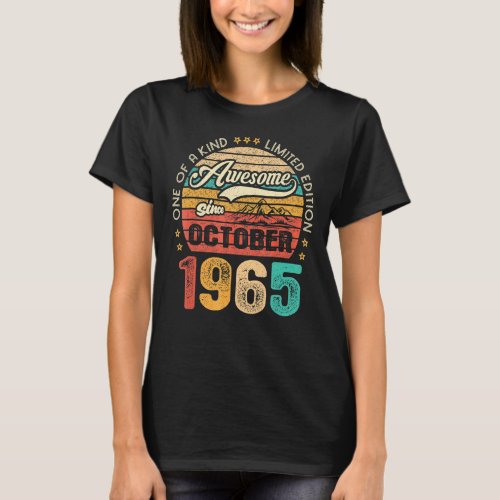 Awesome Since October 1965 57 Years Old 57th Birth T_Shirt