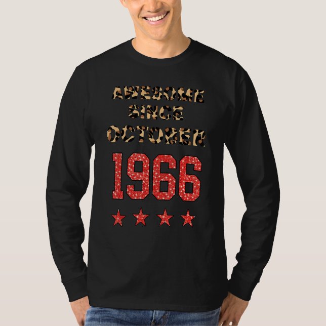 Awesome since October 1966 Leopard 1966 October T-Shirt (Front)