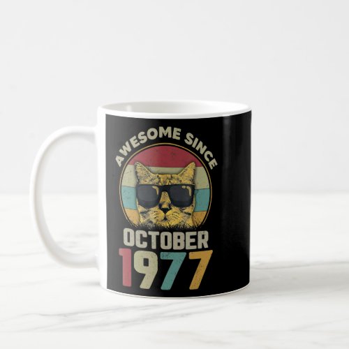 Awesome Since October 1977 45th Birthday Gifts Cat Coffee Mug