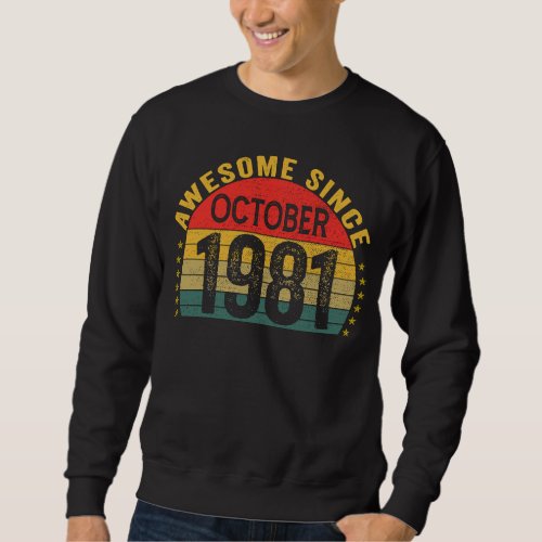 Awesome Since October 1981  42nd Birthday Women Me Sweatshirt