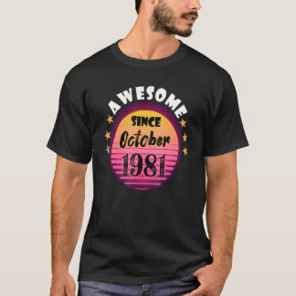 Awesome Since October 1981 Birthday 1981 October V T-Shirt