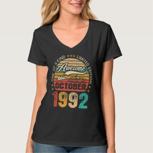 Awesome Since October 1992 30 Years Old 30th Birth T_Shirt