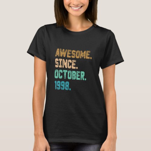 Awesome Since October 1998 Vintage 24th Birthday  T_Shirt