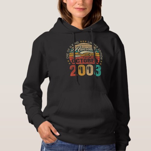 Awesome Since October 2003 19 Years Old 19th Birth Hoodie