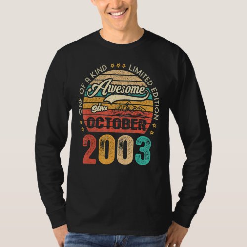 Awesome Since October 2003 19 Years Old 19th Birth T_Shirt