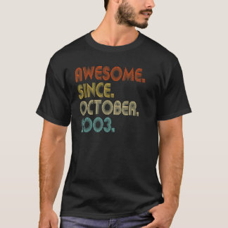 Awesome Since October 2003 Vintage 19th Birthday T-Shirt