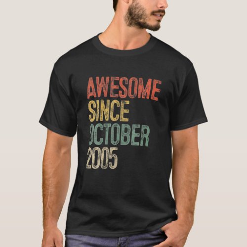 Awesome_Since_October 2005 15Th Birthday Gifts 15_ T_Shirt