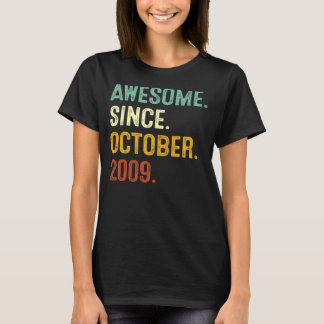 Awesome Since October 2009 13th Birthday 13 Years T-Shirt