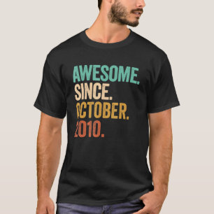 Awesome Since October 2010 12 Years Old 12th Birth T-Shirt