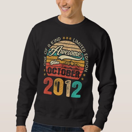 Awesome Since October 2012 10 Years Old 10th Birth Sweatshirt