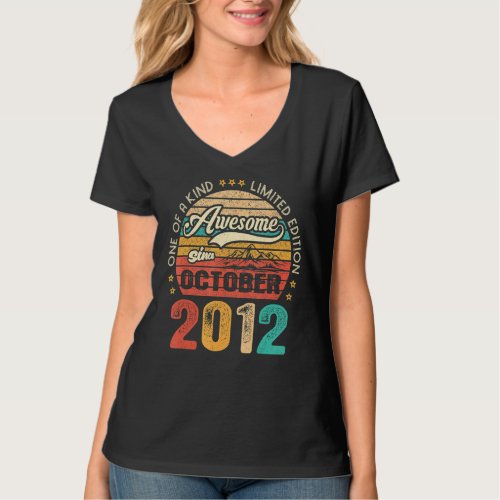 Awesome Since October 2012 10 Years Old 10th Birth T_Shirt