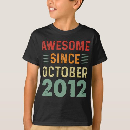 Awesome Since October 2012 Vintage Birthday T_Shirt