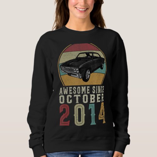 Awesome Since October 2014 8 Years Old 8th Birthda Sweatshirt