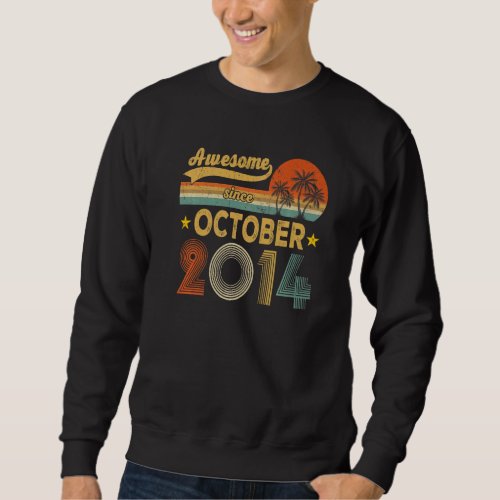 Awesome Since October 2014 8 Years Old 8th Birthda Sweatshirt