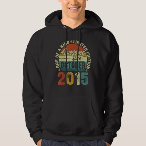Awesome Since October 2015 7 Years Old 7th Birthda Hoodie