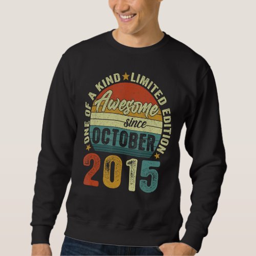 Awesome Since October 2015 7 Years Old 7th Birthda Sweatshirt