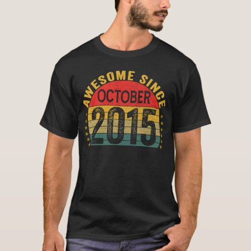 Awesome Since October 2015  8th Birthday Girls Boy T_Shirt