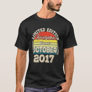 Awesome Since October 2017 Born in October Dad Mom T-Shirt